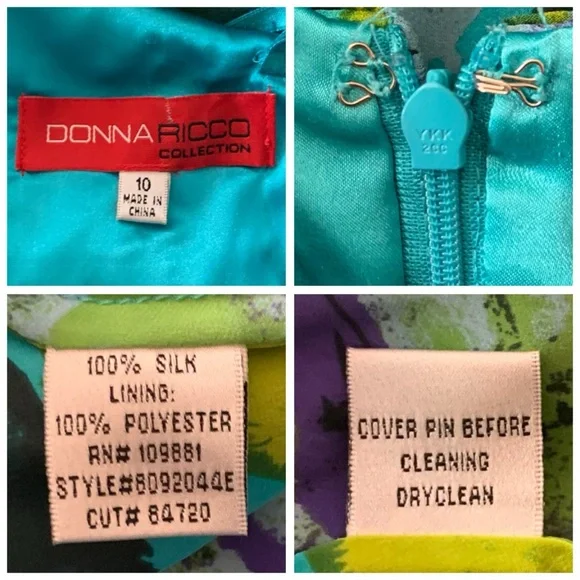 Donna Ricco Halter Maxi Gown in Blue and Green - Picture 16 of 16